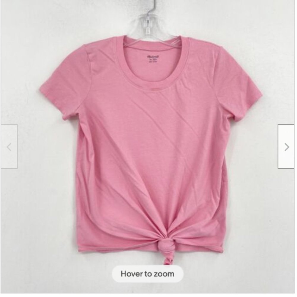 Pink Tie Front Madewell Cropped T-Shirt